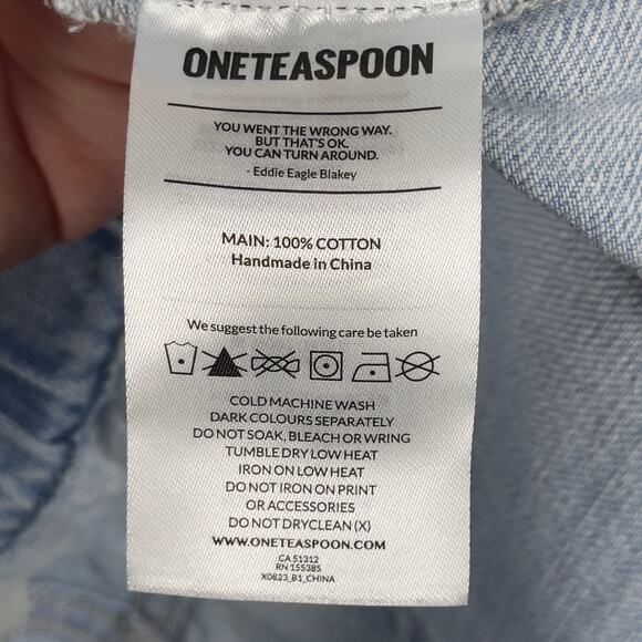 One Teaspoon Shabbies Drawstring Boyfriend Jeans Hustler Distressed Baggy Large - Picture 12 of 15